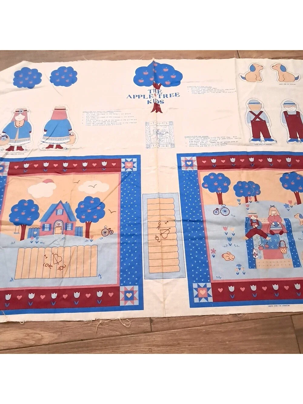 Vintage craft fabric panel set Cranston Springs Christmas stocking Goldilocks